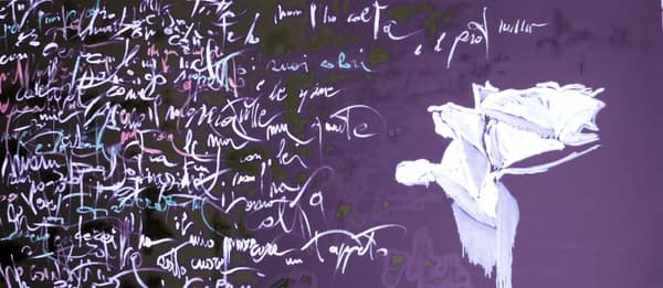 EMANUELA VOLPE - La rosa di Hafez olio su tela 150 x 60