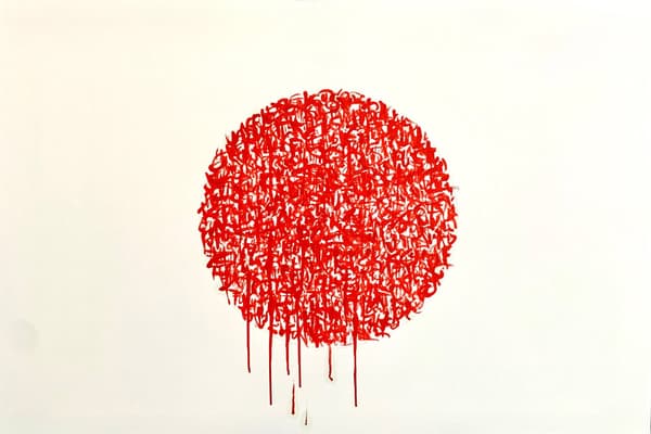 EMANUELA VOLPE - Fukushima isola fortuna olio su tela 100 x 50