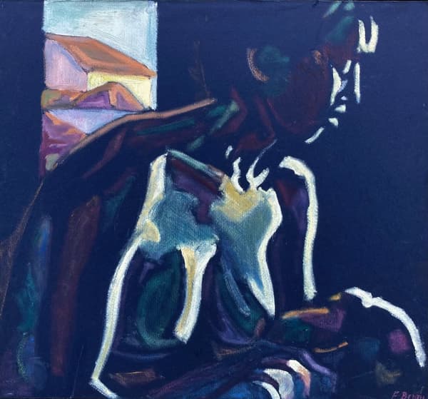 FRANCESCA BRUNI Controluce IV olio su carta 50x 50