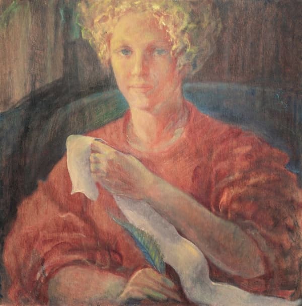 rita carelli feri padrona del mio tempo olio su tavola 50x50 2019