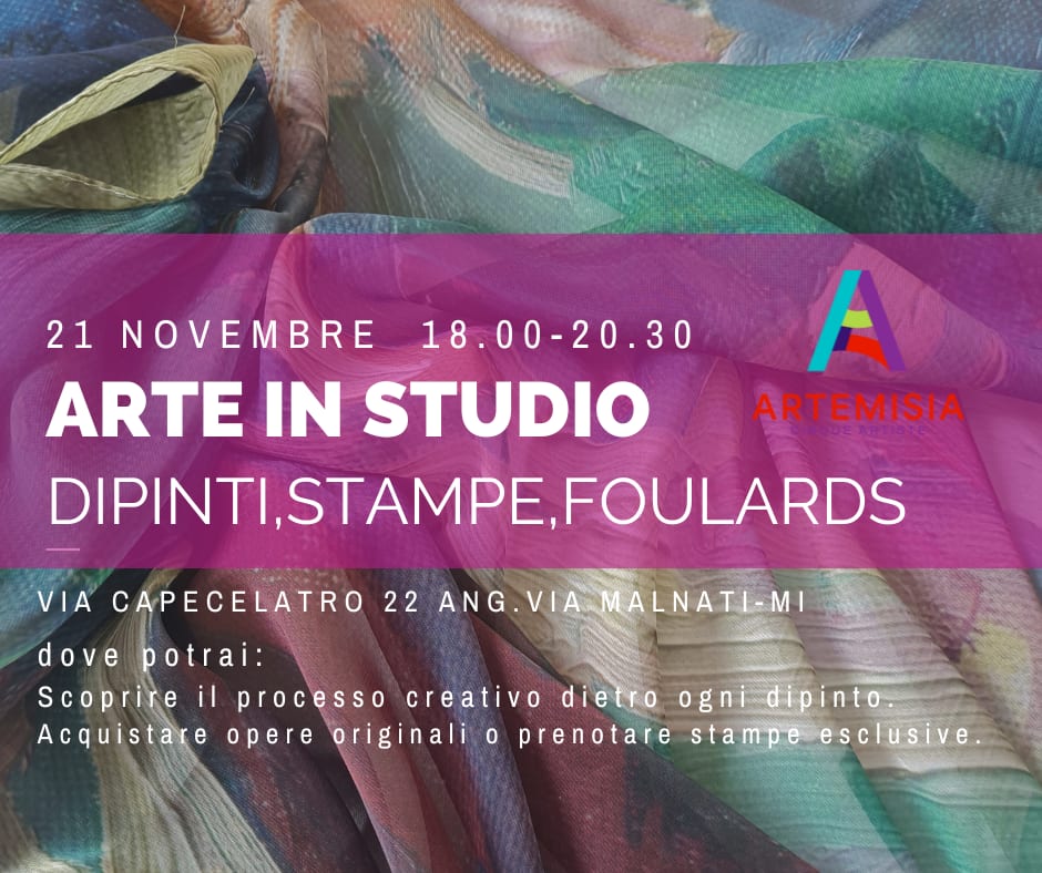 ARTE IN STUDIO 21 novembre 2024 6 - Artemisia Tessuti colorati e dipinti in esposizione per l'evento Arte in Studio.